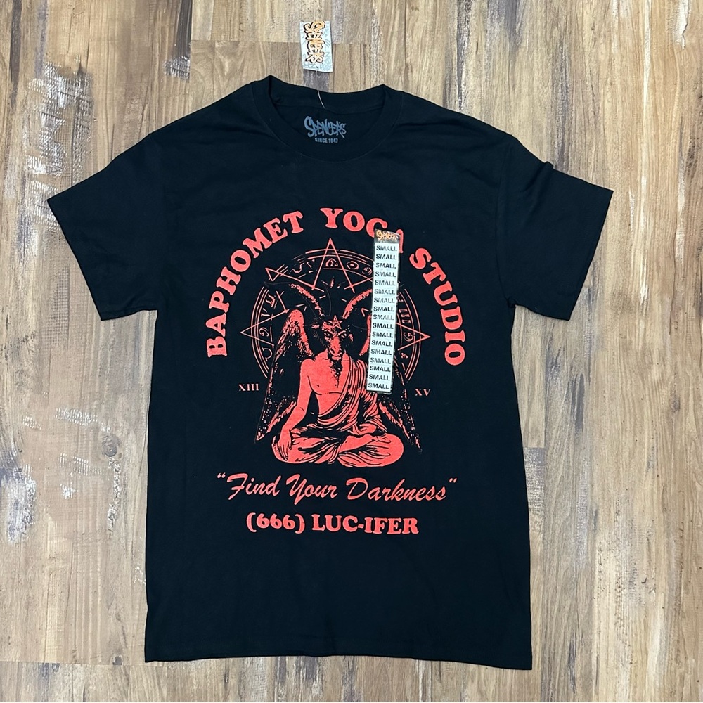 Baphomet Yoga studio tee NWT 
from Spencer’s 
Size small